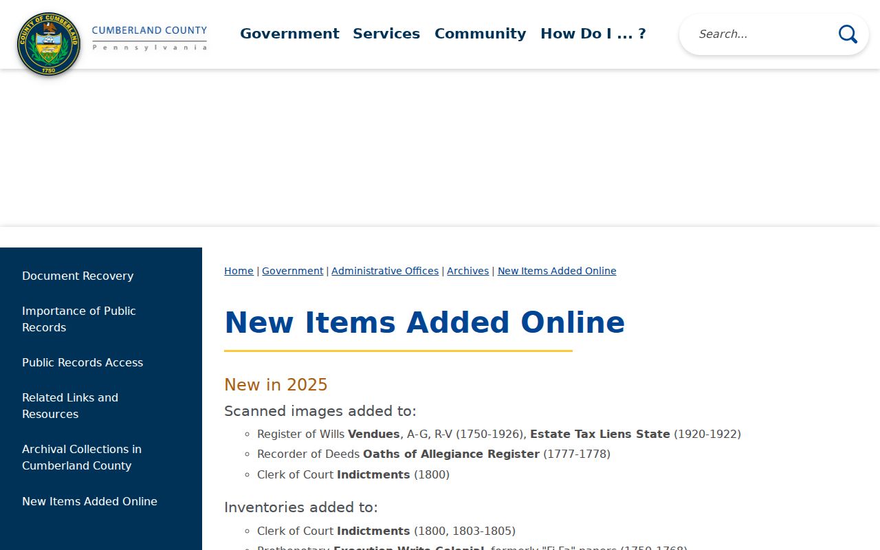 Lower Allen Township previous residents research using Cumberland County Archives digitization