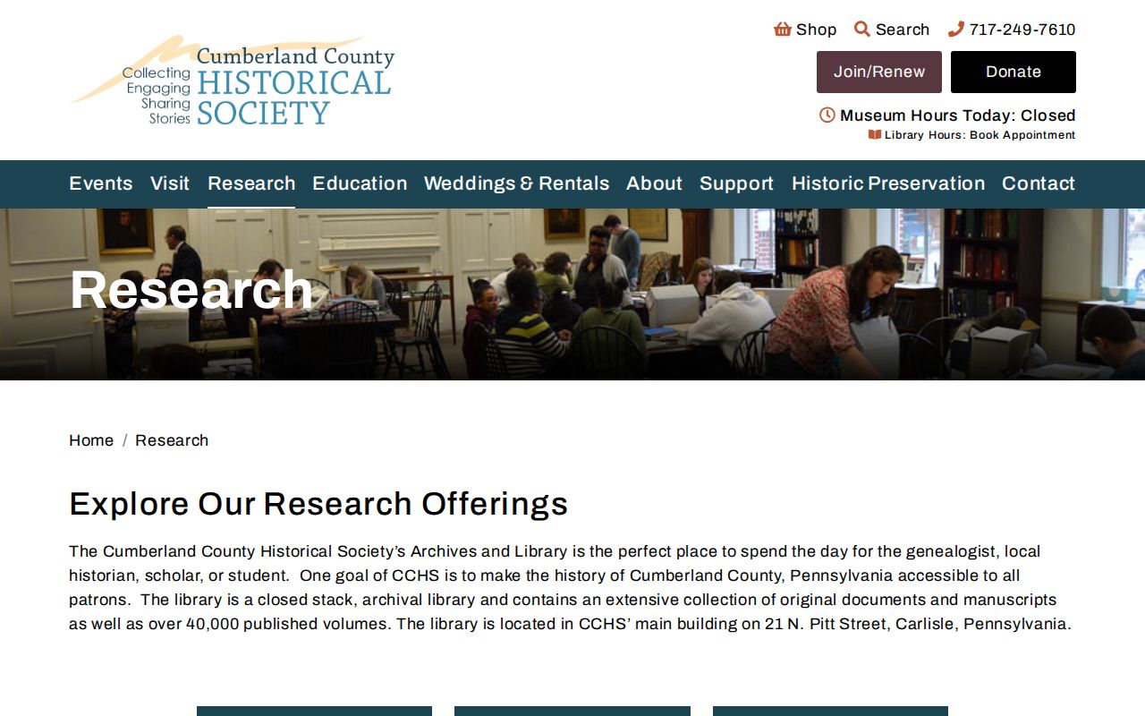 Lower Allen Township previous residents research at Cumberland County Historical Society