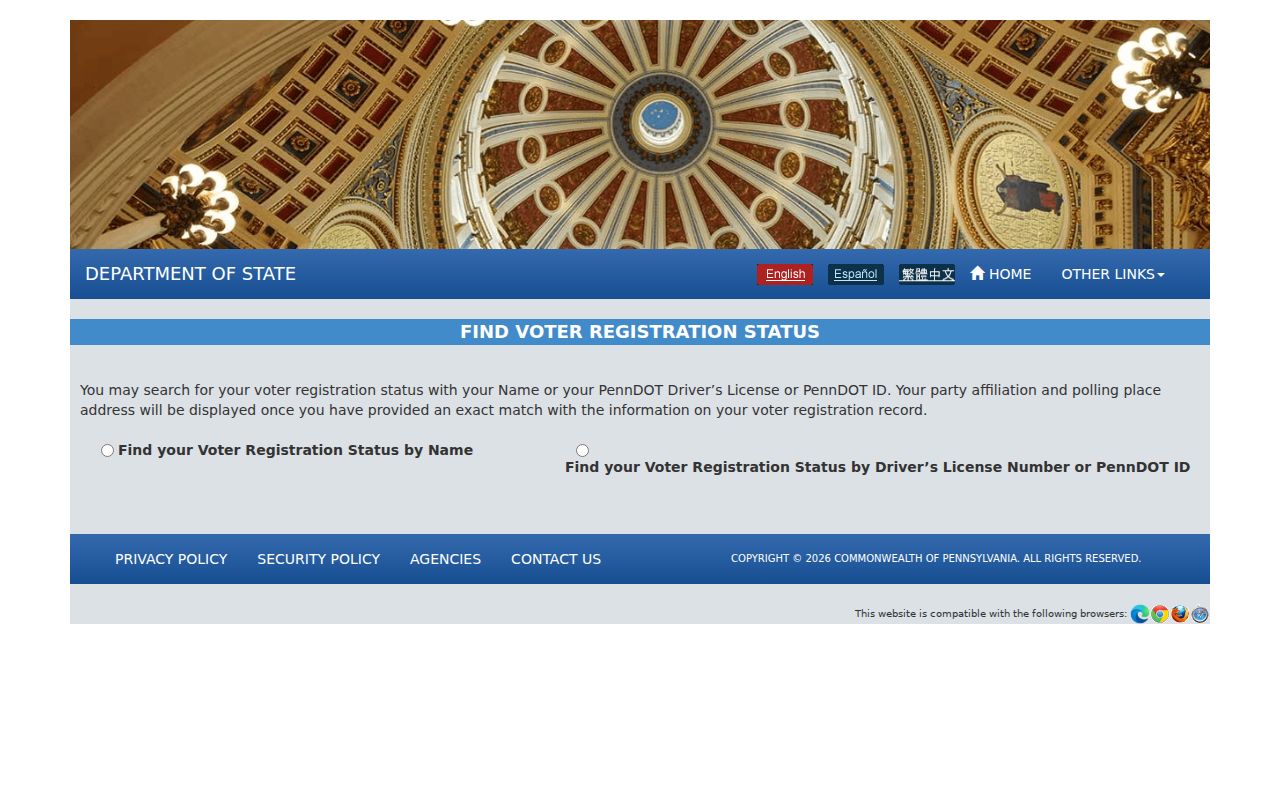 Lower Allen Township residents directory Pennsylvania voter status form