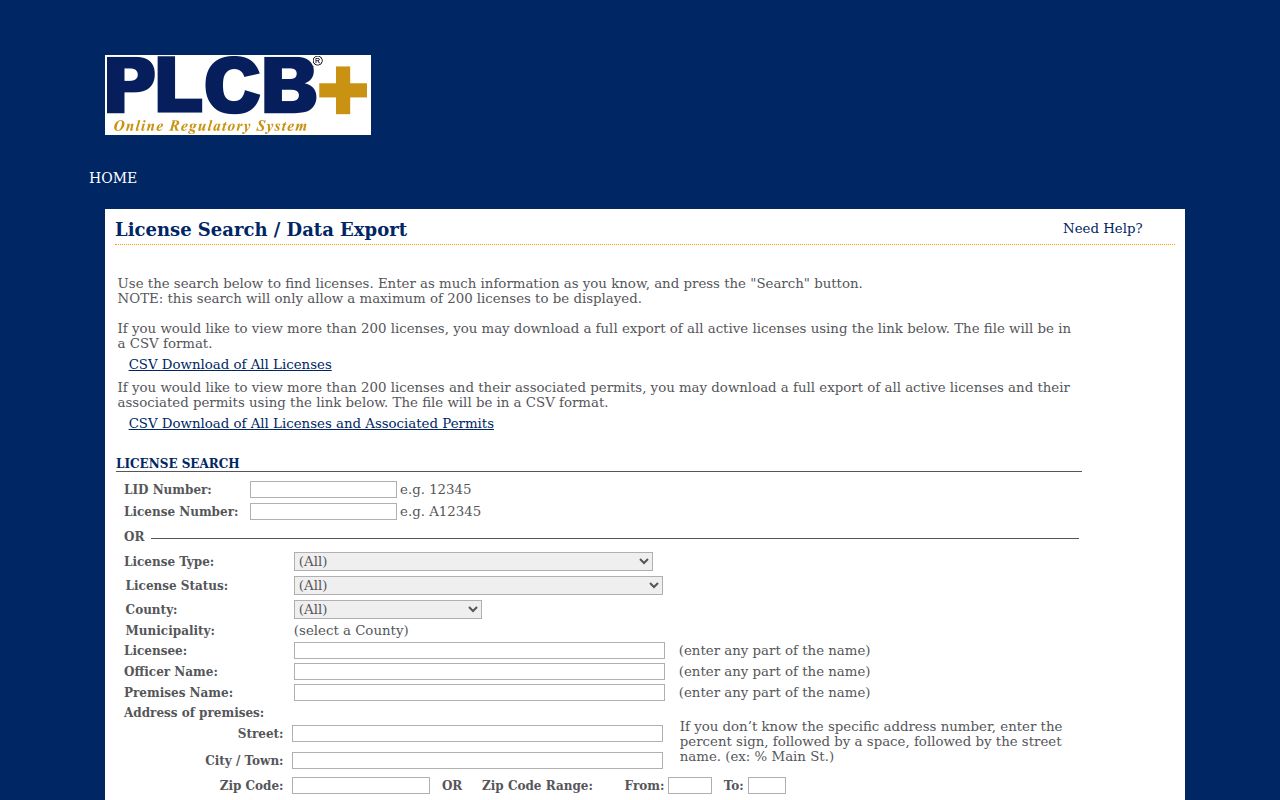 Lower Allen Township ZIP code directory PLCB license ZIP search